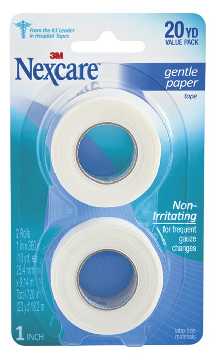 3M 781-2PK Nexcare Paper Medical Tape, 1 Inch x 10 Yard, White