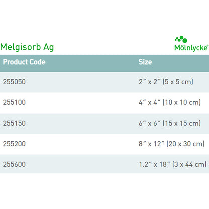 Melgisorb® Ag Silver Calcium Alginate Dressing, 1-1/5 x 18 Inch