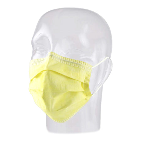 Aspen Surgical Products 15100 Precept Medical Products Pleated Procedure Mask, Yellow