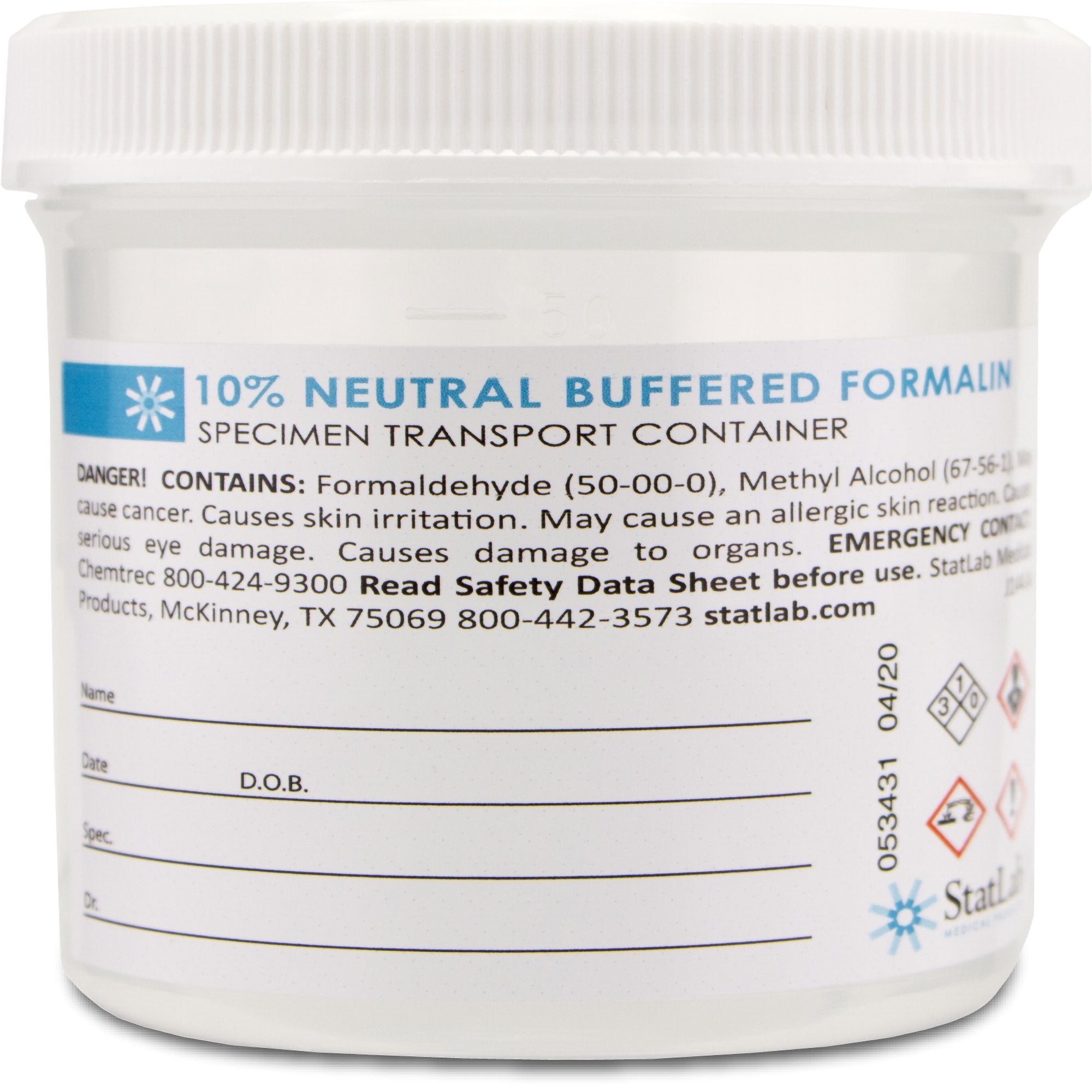StatLab Prefilled Formalin Container, 90 mL Fill in 180 mL – Lexicon ...