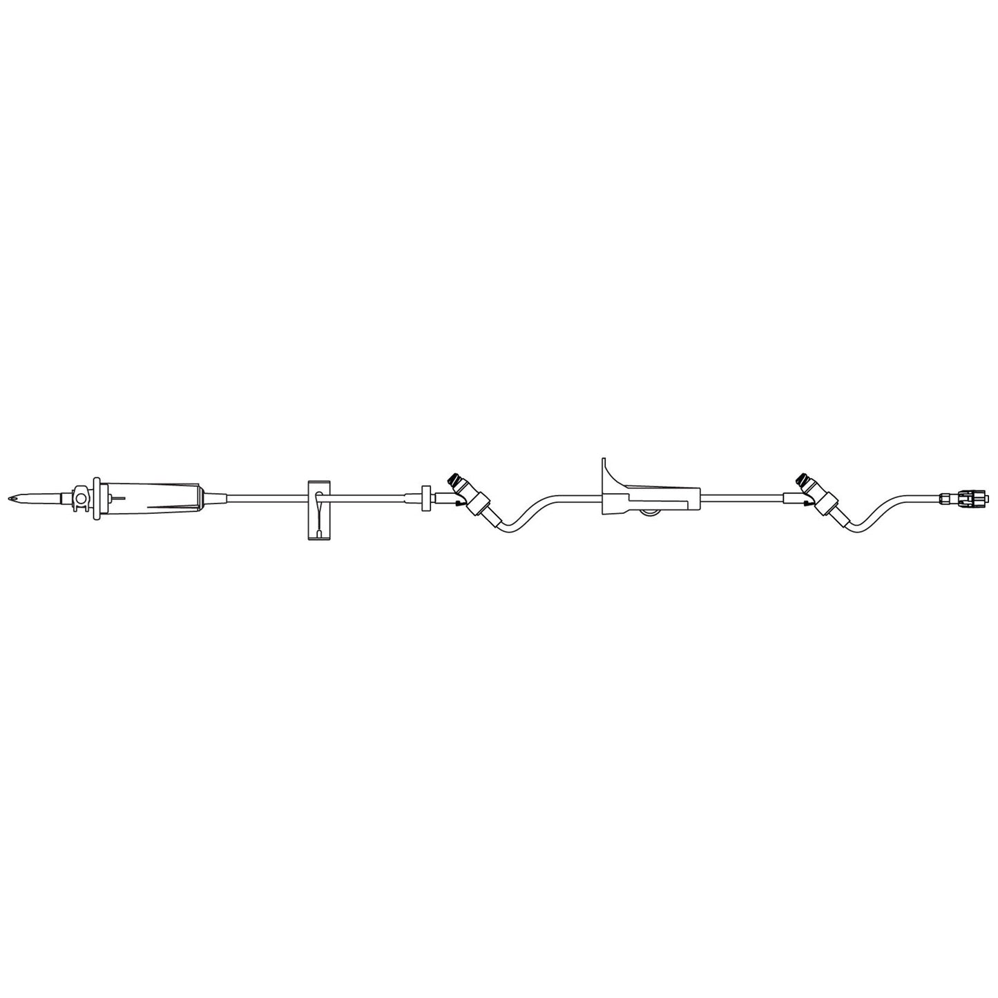 Primary IV Administration Set SafeDay™ Gravity 2 Ports 60 Drops / mL Drip Rate Without Filter 105 Inch Tubing Solution