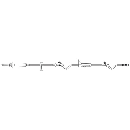 Primary IV Administration Set SafeDay™ Gravity 2 Ports 60 Drops / mL Drip Rate Without Filter 105 Inch Tubing Solution