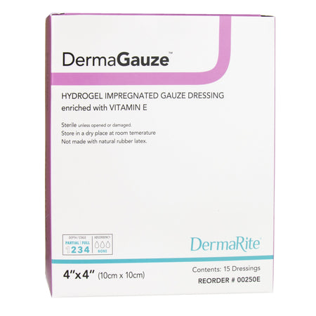 DermaRite 00250E DermaGauze Impregnated Dressing, 4 x 4 Inch