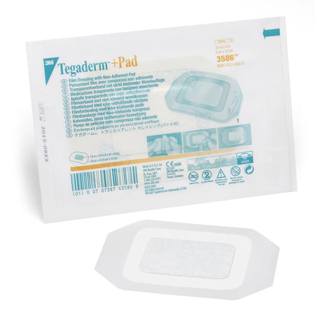 3M Tegaderm Transparent Film Dressing with Pad, 3 x 4 Inch by Solventum Corporation product image