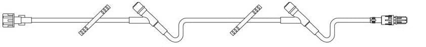 Baxter ACT5612 42-inch sterile IV extension tubing set with two injection ports and male Luer-lock adapter