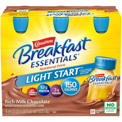 Carnation Breakfast Essentials® Light Start® Chocolate Nutritional Drink, 8-oz.
