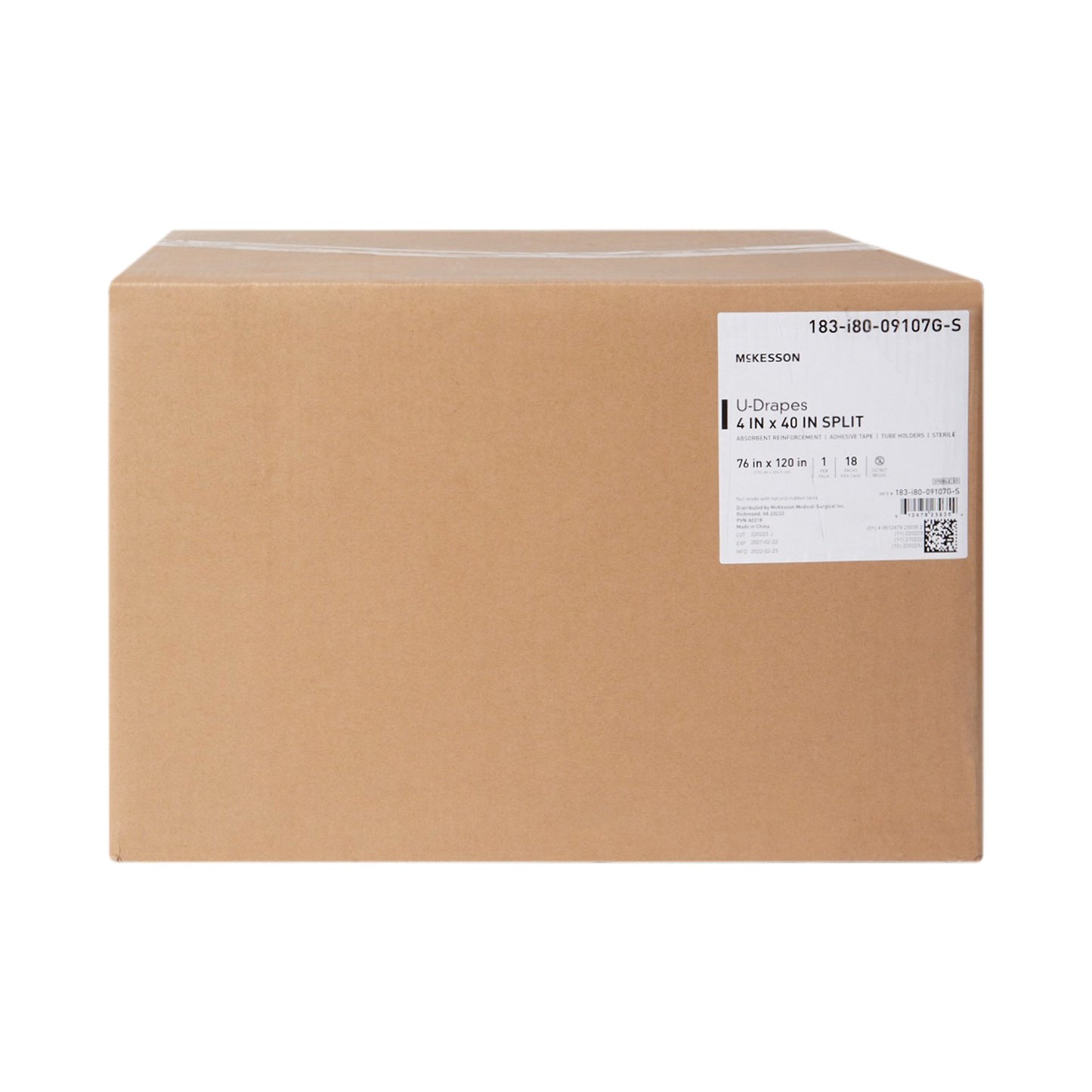 McKesson Sterile U-Drape with Split, 76 x 120 Inch