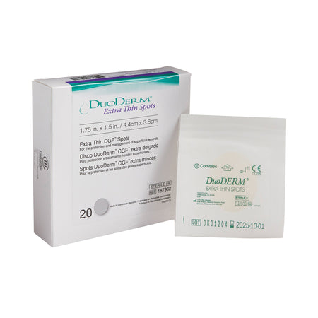 ConvaTec 187932 DuoDerm Extra Thin Spot Hydrocolloid Dressing, 1½ x 1¾ Inch