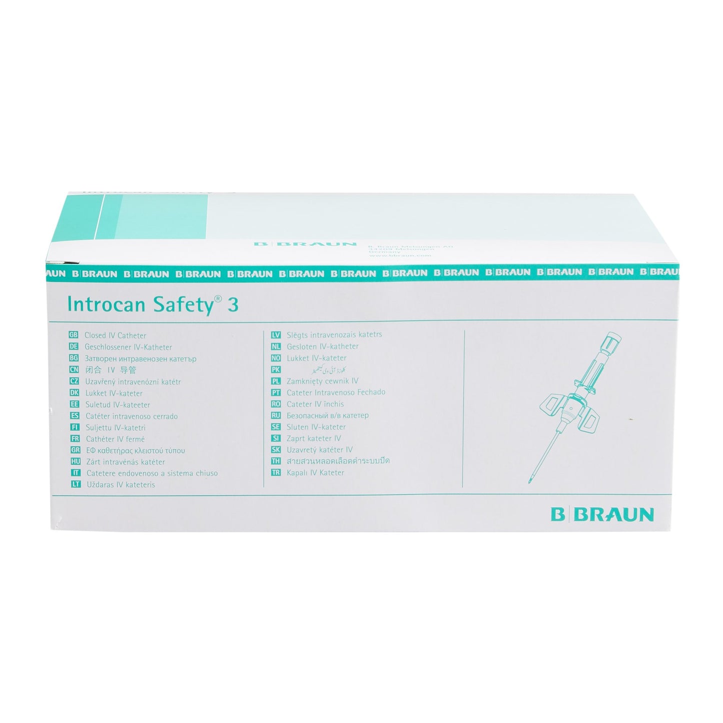 Introcan Safety® 3 Closed IV Catheter, 22 Gauge, Winged