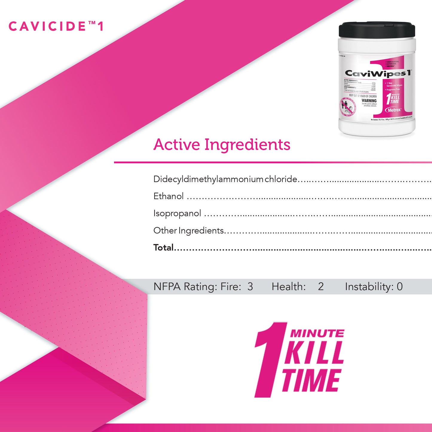 CaviWipes1 Surface Disinfectant, Alcohol Based, nonsterile, Disposable by Metrex Research product image - view 3
