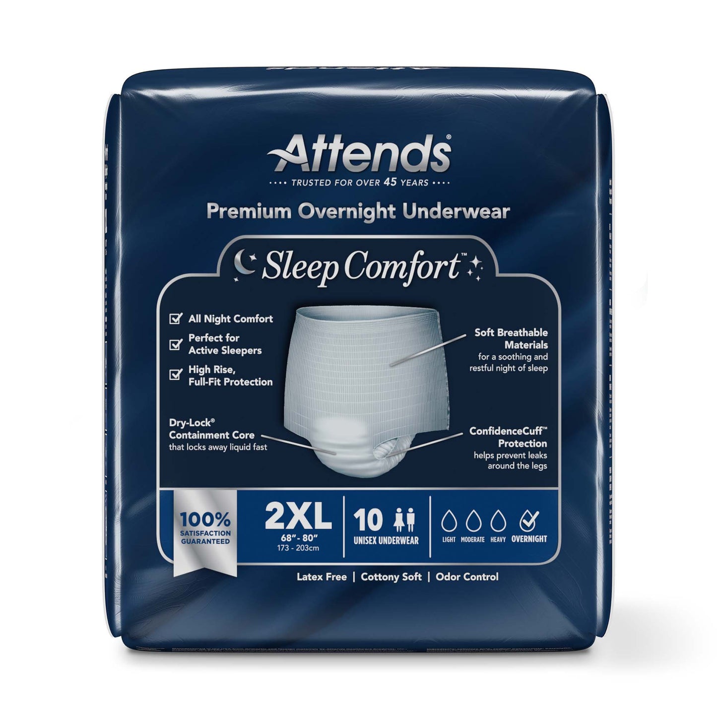 Attends® Sleep Comfort Premium Overnight Underwear, 2X-Large, 68 – 80 Inches