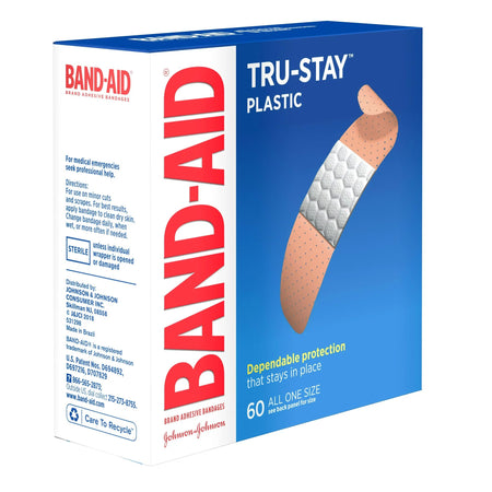 Johnson & Johnson 8137005635 Band-Aid Tru-Stay Adhesive Strip, 3/4 x 3 Inch