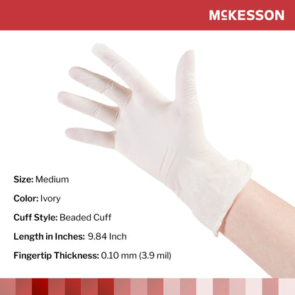 McKesson Stretch Vinyl Exam Glove, Medium, Ivory