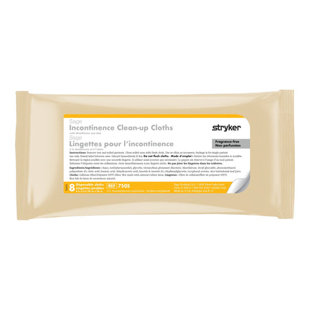 Sage 875779 Incontinent Care Wipe, 8 x 8 Inch