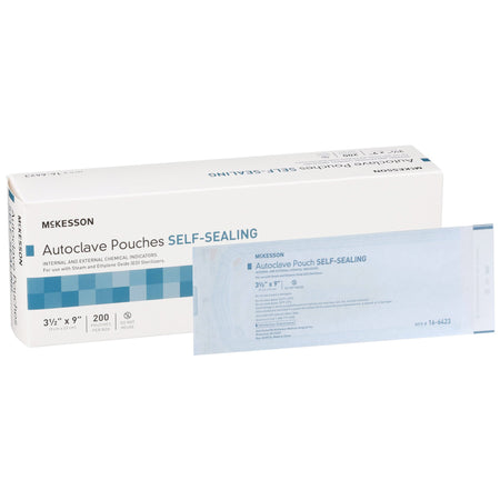 McKesson 16-6423 Sterilization Pouch, 3½ x 9 Inch