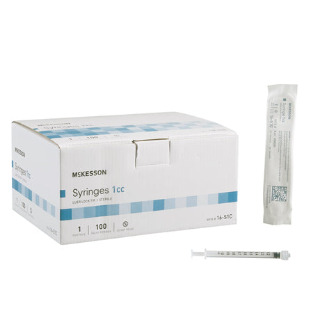 McKesson 16-S1C General Purpose Syringe, 1 mL, Flat Top Style, Luer Lock Tip