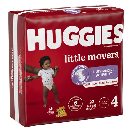 Kimberly-Clark 1128668 Huggies Little Movers Diaper, Size 4