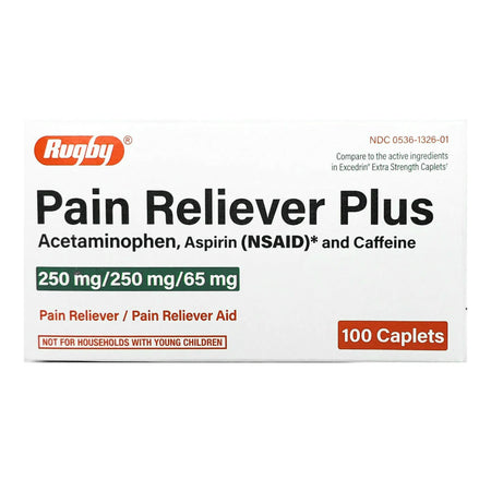 Major Pharmaceuticals 536132601 Rugby Acetaminophen / Aspirin Pain Reliever Plus