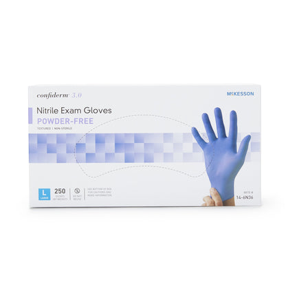 McKesson Confiderm® 3.0 Nitrile Exam Glove, Large, Blue