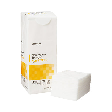 McKesson 93342000 Nonwoven Sponge, 3 x 3 Inch, 4-Ply