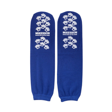 McKesson 40-1099-001 Terries Adult Slipper Socks, Bariatric / X-Wide, Royal Blue