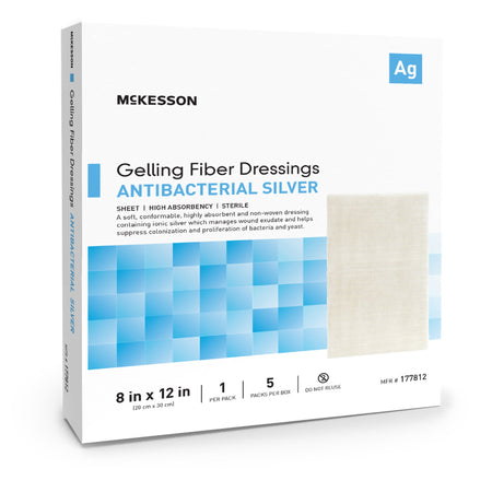 McKesson 177812 Silver Gelling Fiber Dressing, 8 x 12 Inch
