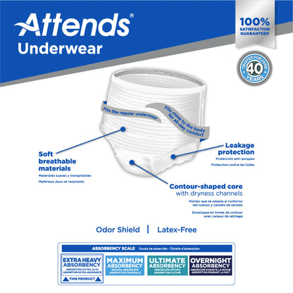 Attends® Care APV20100 Pull On with Tear Away Seams Adult Medium Unisex Disposable Heavy Absorbency