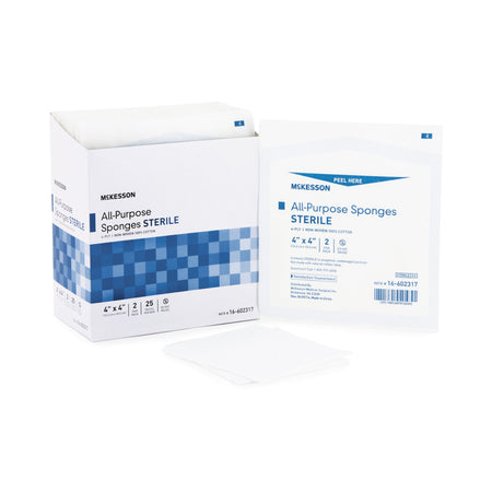 McKesson 16-602317 Sterile Nonwoven Sponge, 4 x 4 Inch, 4-Ply