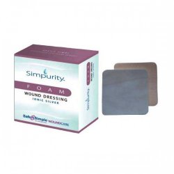 Safe N Simple SNS72502 Simpurity Silver Foam Dressing, 12 Count, 2 x 2 Inch, Gray