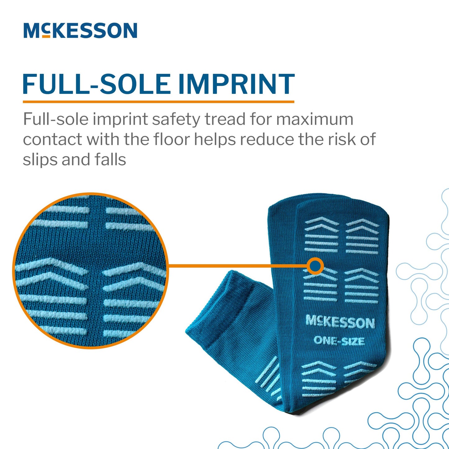 Slipper Socks McKesson Unisex Adult One Size Fits Most Double Tread Single Patient Use Teal