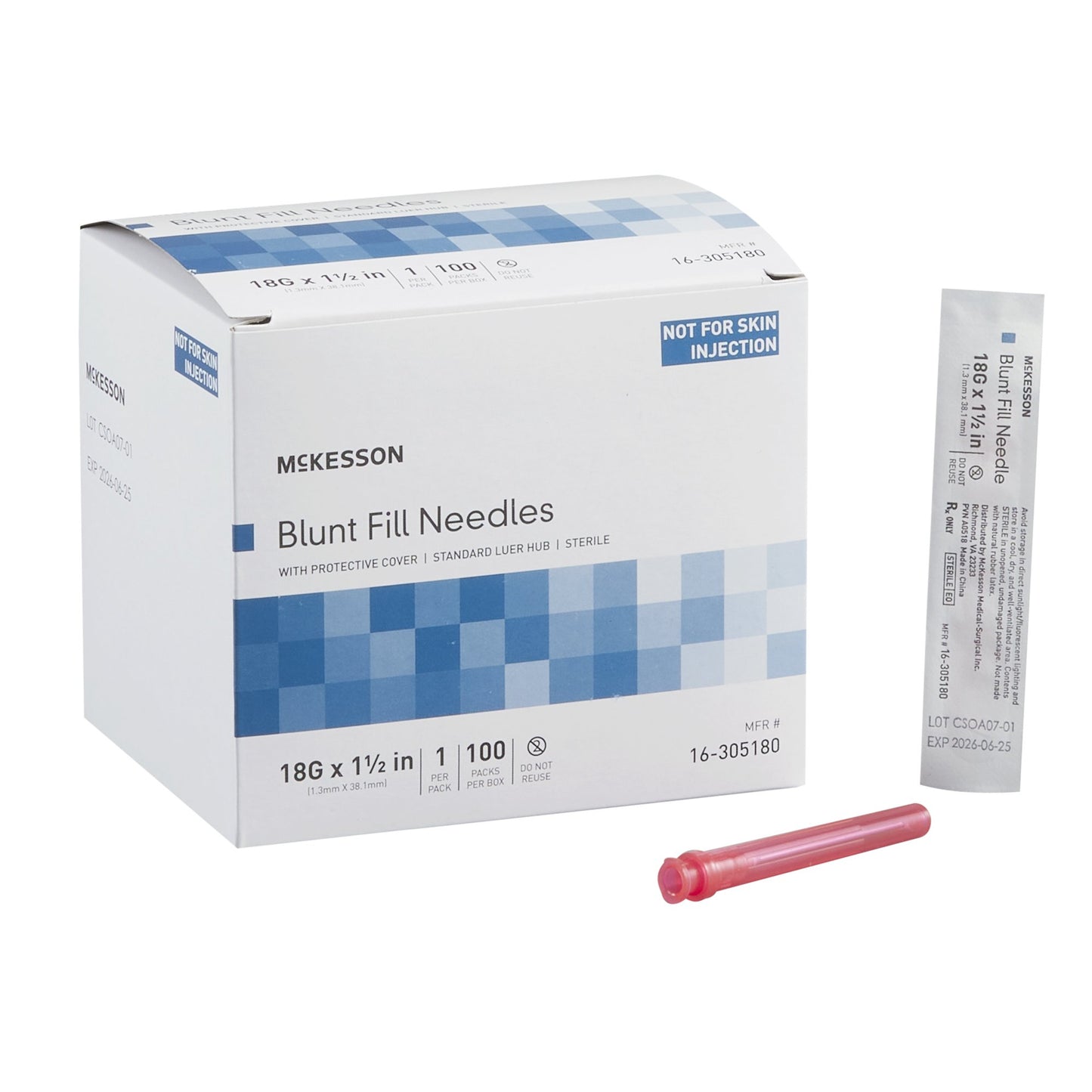 Blunt Fill Needle McKesson 18 Gauge Blunt