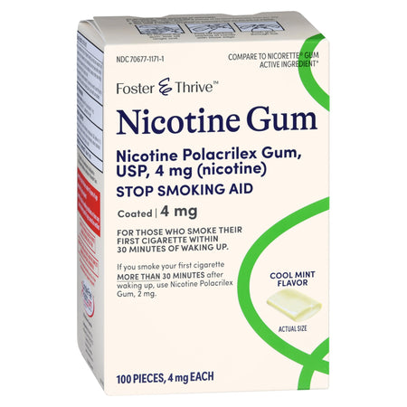 Foster & Thrive™ Nicotine Polacrilex 4 mg (Nicotine) Gum, Cool Mint Flavor