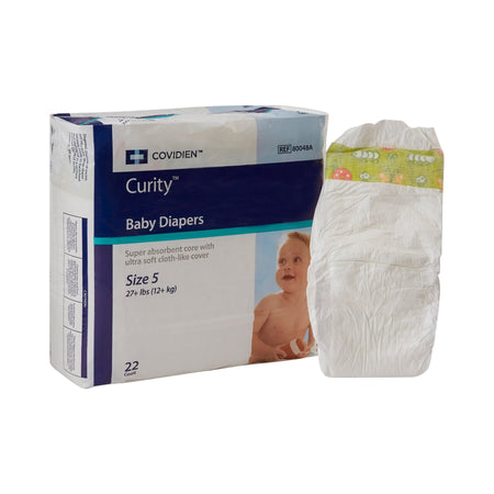 Cardinal 80048A Curity Unisex Baby Diapers, Heavy Absorbency, Disposable, Size 5