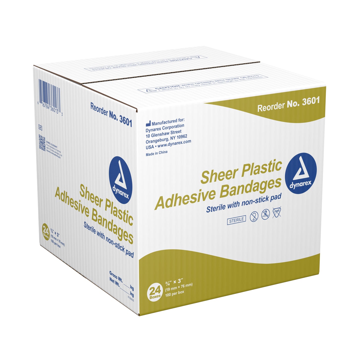 dynarex® Tan Sheer Adhesive Strip, ¾ x 3 Inch