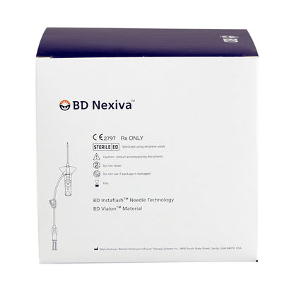BD 383512 Closed IV Catheter Nexiva™ 22 Gauge 1 Inch Vialon Biomaterial Winged Hub Blood Control