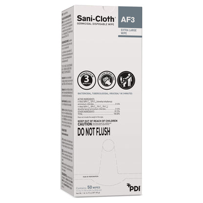 Sani-Cloth® AF3 Germicidal Extra Large Disinfectant Wipes, 11.5 x 11.75 Inch