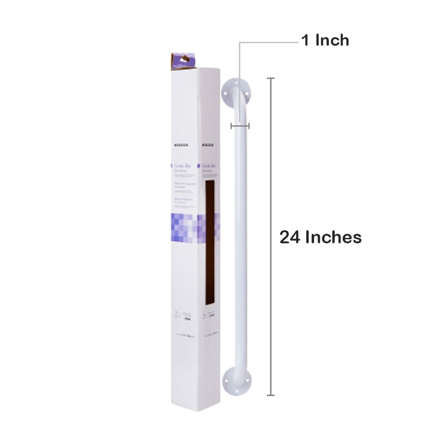 McKesson Wall Grab Bar, White Steel, 24-Inch Length