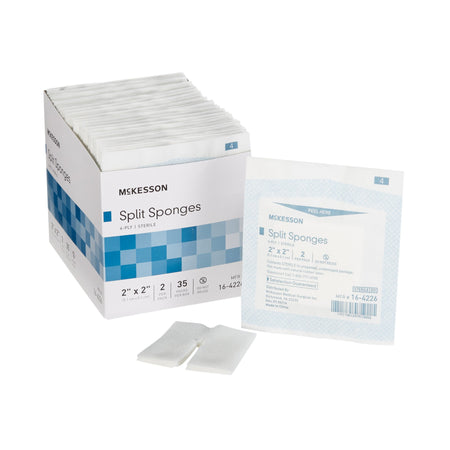 McKesson 16-4226 IV/Drain Split Dressing, 2 x 2 Inch, 6-Ply