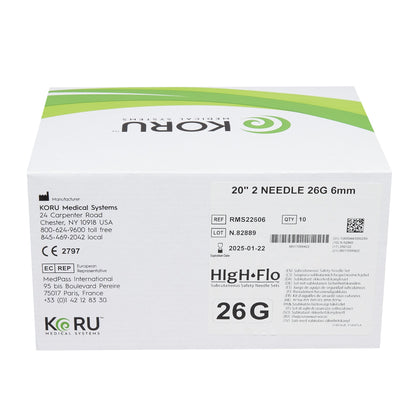 Sub-Q Infusion Set HIgH-Flo™2 2 X 26 Gauge 6 mm 20 Inch Tubing Without Port