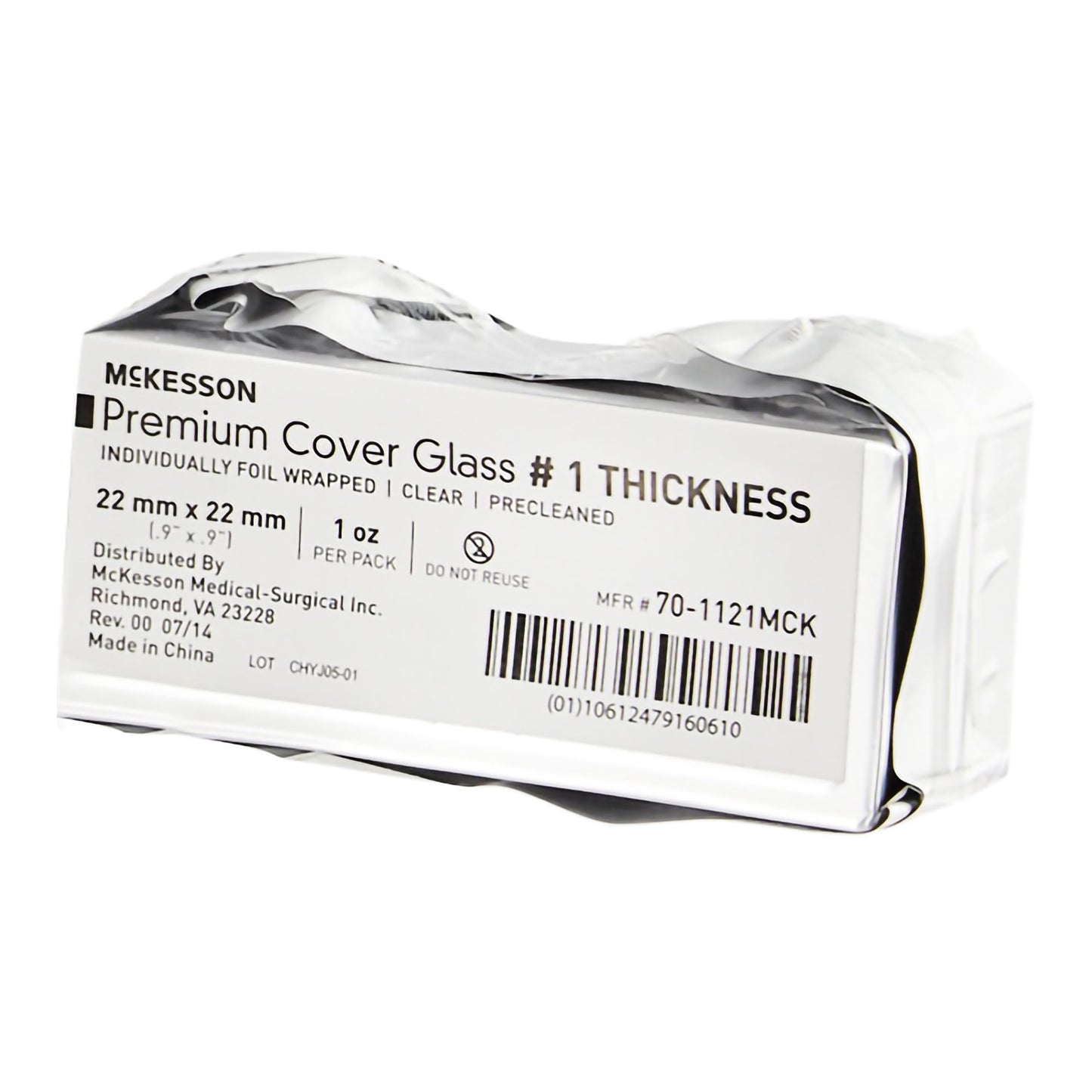 McKesson No. 1 Thickness Cover Glass, 22 x 22 mm