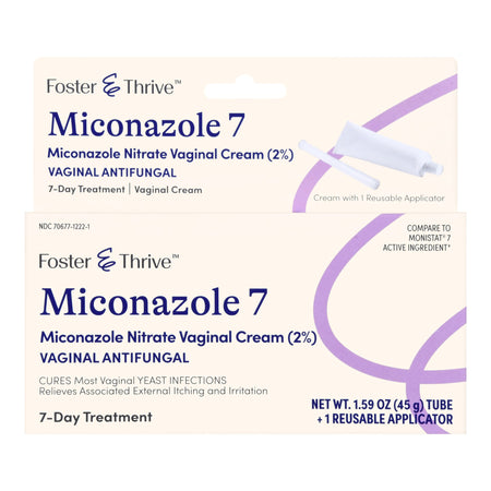 McKesson 70677122201 Foster & Thrive Miconazole 7 Vaginal Cream (2%) with Reusable Applicator