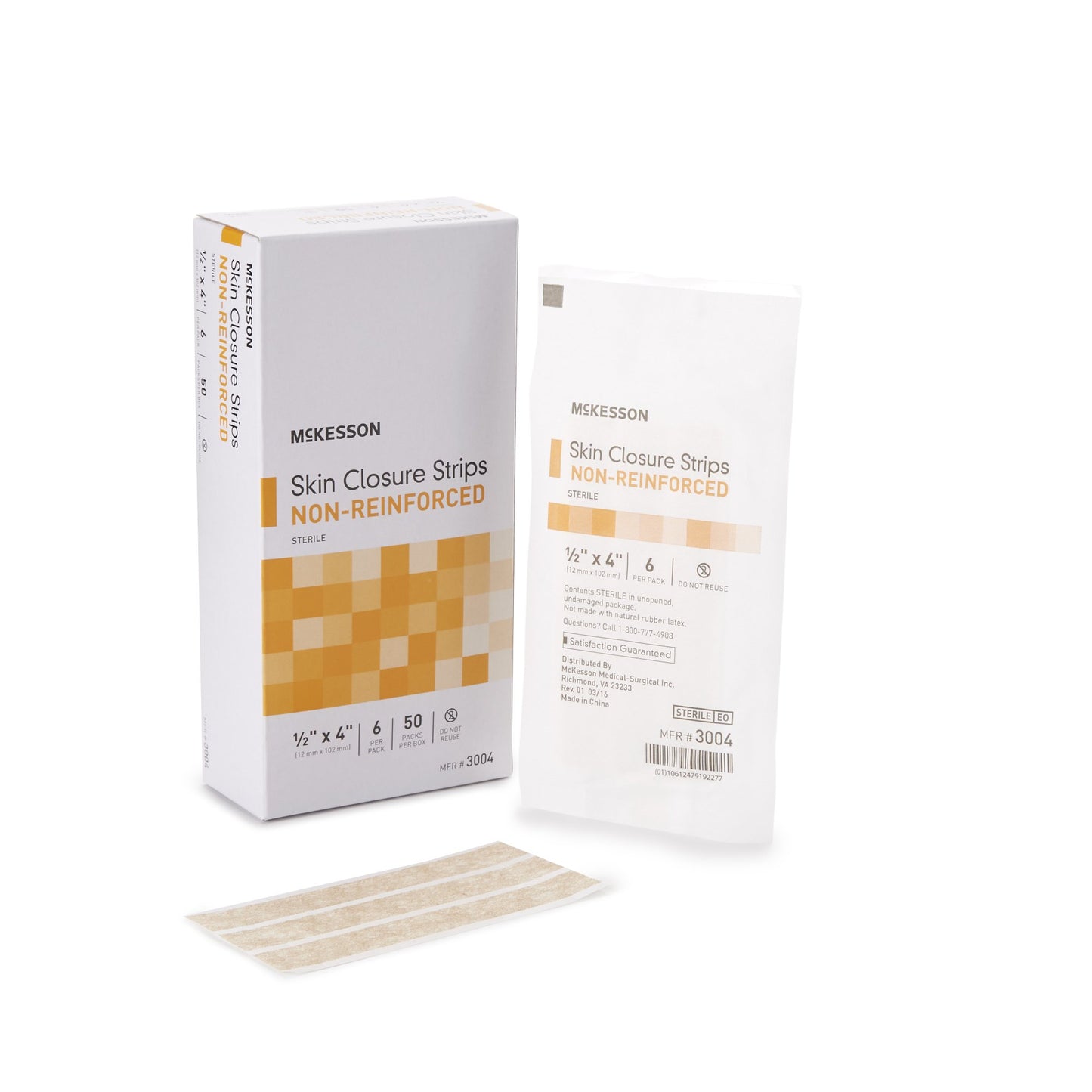 McKesson Nonreinforced Skin Closure Strip, 1/2 x 4 in.