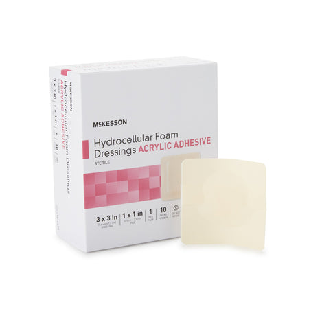 McKesson 16-4670 Adhesive Foam Dressing with Border, 3 x 3 Inch