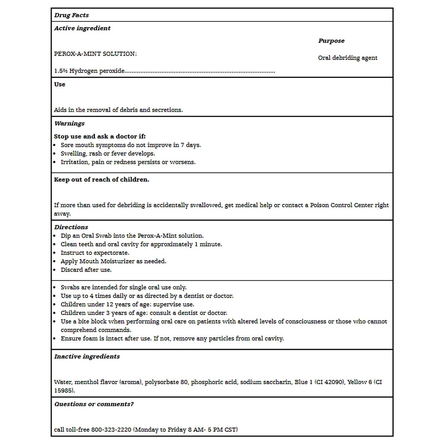 Toothette® Short Term Swab System