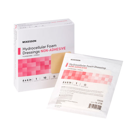 McKesson 16-4738 Nonadhesive without Border Foam Dressing, 6 x 6 Inch