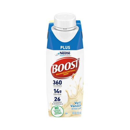 Nestle Healthcare Nutrition 43900811864 Boost Plus Vanilla Balanced Nutritional Drink, 8-ounce carton