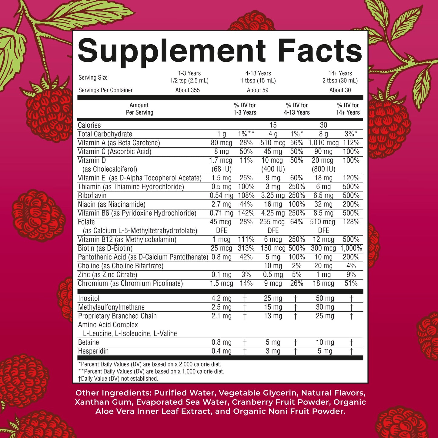 Mary Ruth's™ Liquid Morning Multivitamin, Raspberry Flavor, 30-ounce Bottle