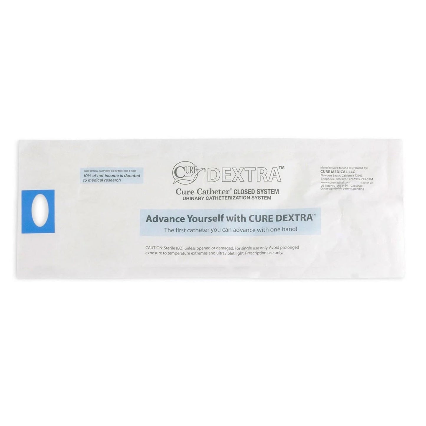 Intermittent Closed System Catheter Cure Dextra® Closed System Unisex / Straight Tip 12 Fr.