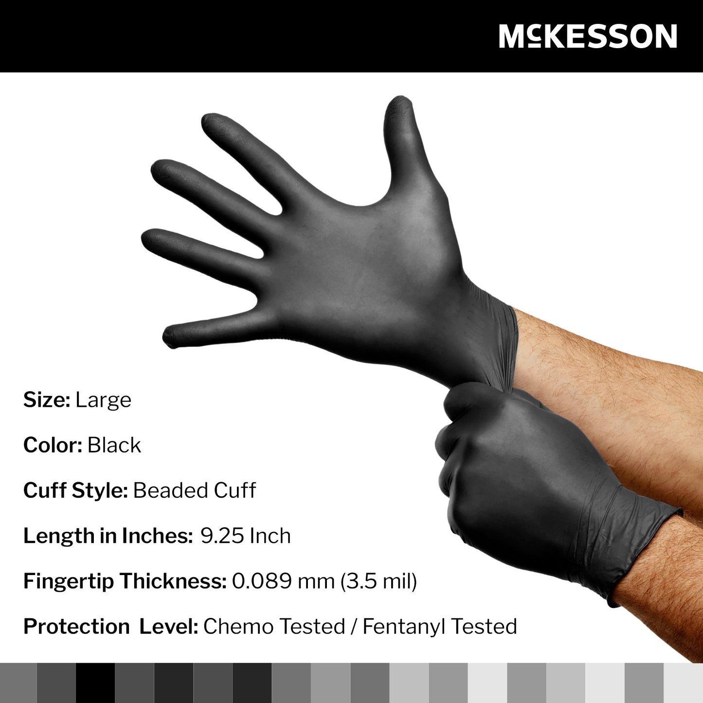 McKesson Confiderm® LDC Nitrile Exam Glove, Large, Black