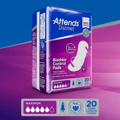 Attends® Discreet Women's Maximum Bladder Control Pad, 13-Inch Length